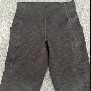 Lululemon Size 6 Long Gray Biker Shorts with pockets